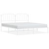 vidaXL Metal Bed Frame without Mattress with Headboard White 180x200cm