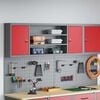 vidaXL Tool Cabinet with Shelf with Lock Red and Grey 150 x 20 x 55 cm