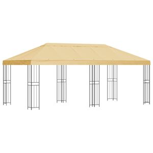 vidaXL Garden Gazebo 6 x 3 m Cream Polyester and Steel 190 gsm