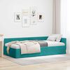 vidaXL Corner Bed Frame with Headboard Turquoise 90 cm x 190 cm Velvet