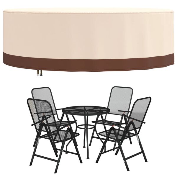 vidaXL Garden Furniture Cover Round Beige &Oslash; 279x71 cm 600D Oxford