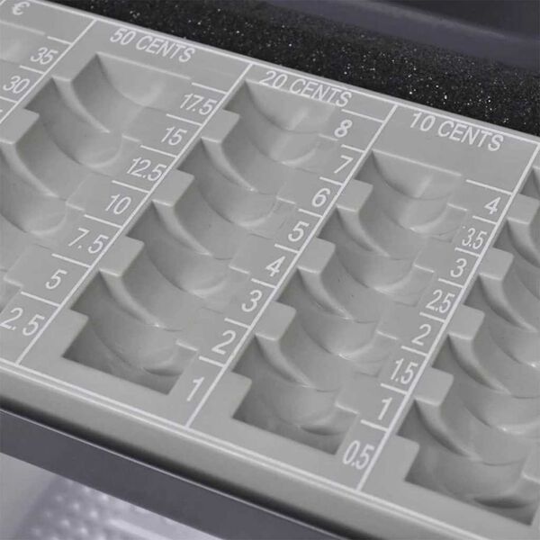 vidaXL Cash Box with Lock Dark grey 30 x 24 x 9 cm Steel