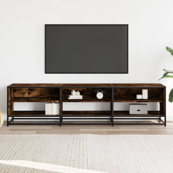 vidaXL TV Cabinet Smoked Oak 180x40x46 cm Engineered Wood