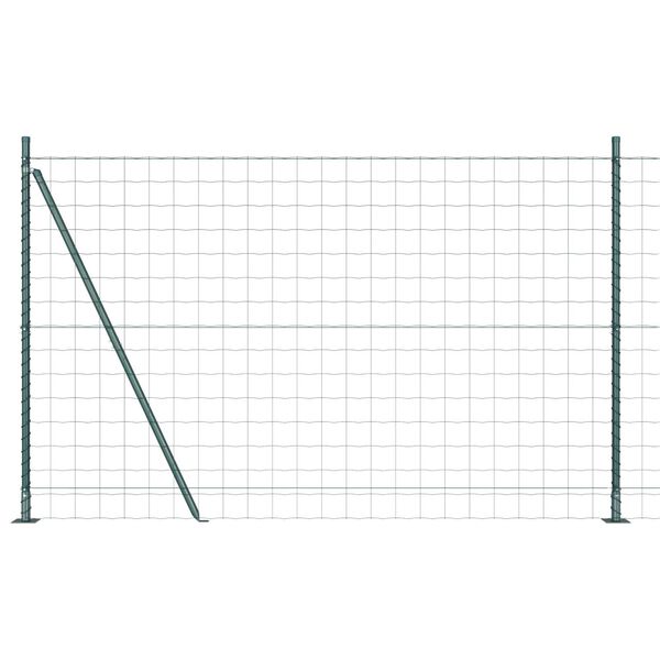 vidaXL Fence with Posts Green 1.6 x 10 m Steel