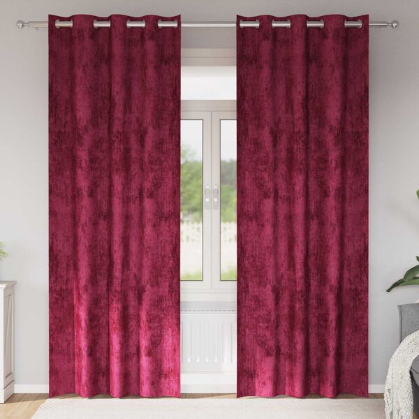 vidaXL Velvet Curtains 2 pcs Wine Red 260 x 140 cm Velvet