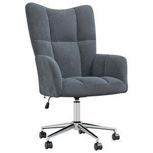 vidaXL Relaxing Chair with Wheel Dark Grey 69 x 61.5 x 102 cm Velvet