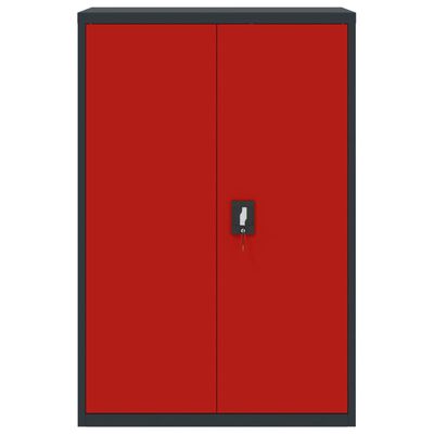 vidaXL File Cabinet Anthracite and Red 90x40x140 cm Steel