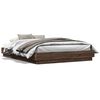 vidaXL Bed Frame with LED without Mattress Brown Oak 150x200 cm King Size