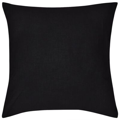 4 Black Cushion Covers Cotton 80 x 80 cm