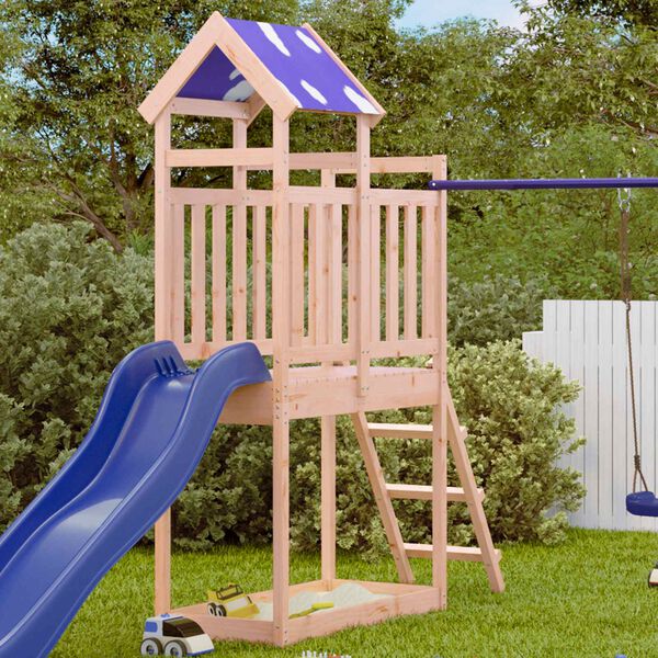 vidaXL Play Tower Brown 52.5 x 110.5 x 215 cm Solid Douglas Wood