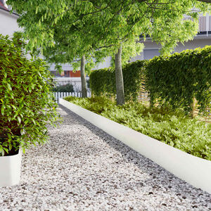 vidaXL Lawn Edging 20 pcs 25 x 103 cm Steel White