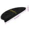 vidaXL Stair Mats 15 pcs 65x21x4 cm Black Half Round Large