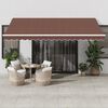 vidaXL Automatic Retractable Awning with LED Brown 450x350 cm