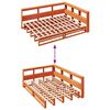 vidaXL Bookcase Bed without Mattress Wax Brown 135x190cm Solid Wood Pine