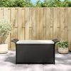 vidaXL Garden Bench with Cushion Black 116x46x57 cm Poly Rattan