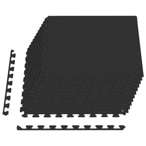 vidaXL Pool Ground Mat 12 pcs Black 4.32 m&sup2; EVA Foam