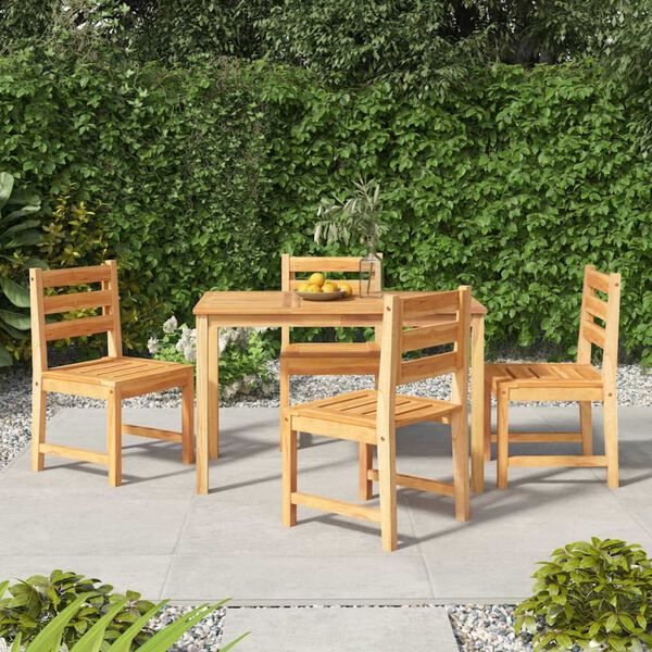 vidaXL 5 Piece Garden Dining Set Solid Wood Teak