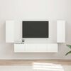 vidaXL TV Wall Cabinet Set 4 pcs High Gloss White Engineered Wood