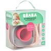 Beaba 4 Piece Silicone Meal Set Pink and Coral