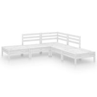 vidaXL 5 Piece Garden Lounge Set Solid Pinewood White