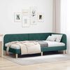 vidaXL Corner Bed Frame with Headboard Dark Green 100 x 200 cm Fabric