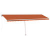 vidaXL Freestanding Manual Retractable Awning 600x350 cm Orange/Brown
