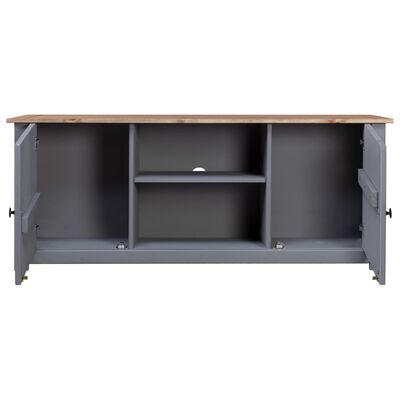 vidaXL TV Cabinet Grey 120x40x50 cm Solid Pine Wood Panama Range