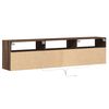 vidaXL TV Wall Cabinet with LED Brown Oak 180x31x45 cm