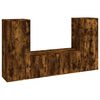 vidaXL 3 Piece TV Cabinet Set Smoked Oak Engineered Wood