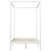 vidaXL Canopy Bed Frame without Mattress White Solid Wood 140x200 cm