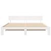 vidaXL Bed Frame with Headboard White 200 x 200 cm Solid Pine Wood