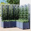 vidaXL Garden Planter with Trellis Blue Grey 120x120x136 cm PP
