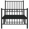 vidaXL Metal Bed Frame without Mattress with Footboard Black 80x200cm