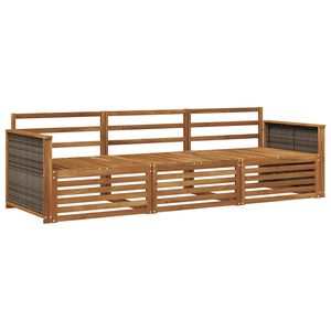 vidaXL Outdoor Sofa Set 3 pcs Natural Solid Acacia Wood