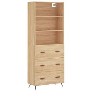 vidaXL Highboard Sonoma Oak 69,5x34x180 cm Engineered Wood