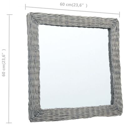 vidaXL Mirror 60x60 cm Wicker