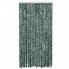 vidaXL Fly Curtain Green and White 100x200 cm Chenille
