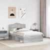 vidaXL Bed Frame Grey Sonoma 120 x 190 cm Solid Pine Wood