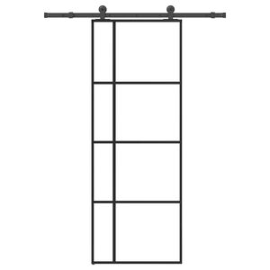 vidaXL Sliding Door with Hardware Set 76x205 cm ESG Glass&Aluminium