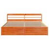 vidaXL Bed Frame with Headboard Wax Brown 200x200 cm Solid Wood Pine