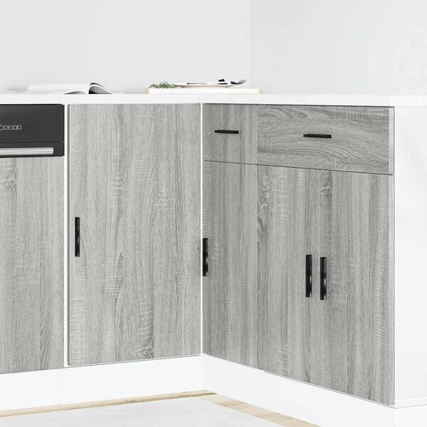 vidaXL Kitchen Base Cabinet Lyon Grey Sonoma Engineered Wood