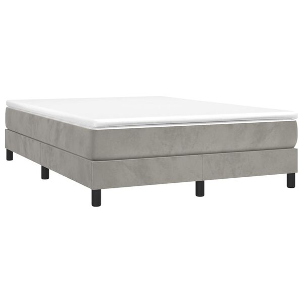 vidaXL Box Spring Bed Frame Light Grey Double Velvet (UK/IE/FI/NO only)