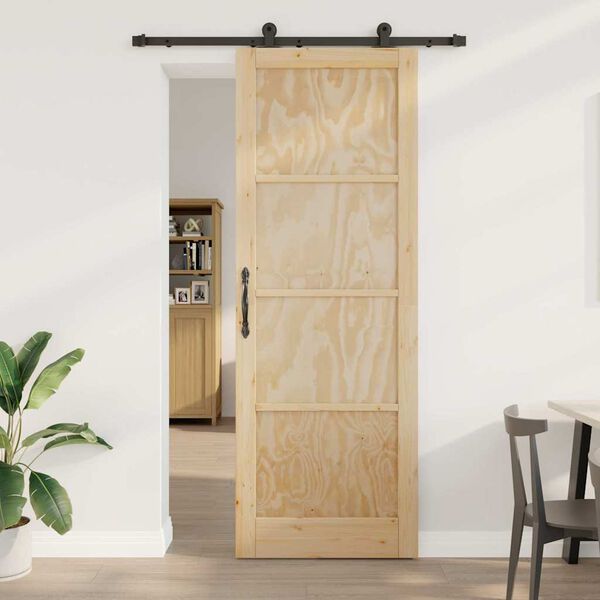 vidaXL Sliding Door ORKDAL Brown 83 x 232 cm Solid Pine Wood