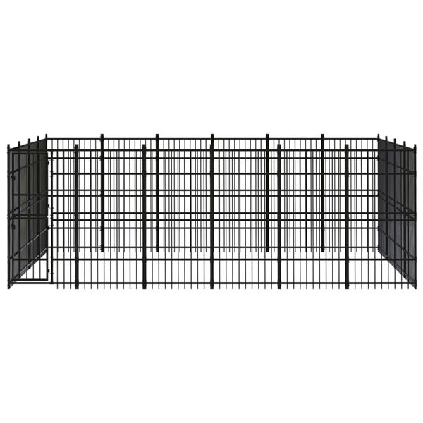 vidaXL Outdoor Dog Kennel Steel 22.12 m&sup2;