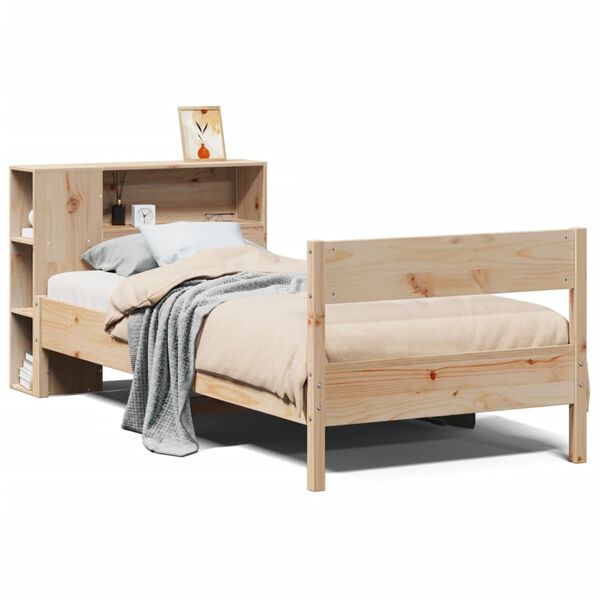 vidaXL Bookcase Bed without Mattress 90x190 cm Single Solid Wood Pine
