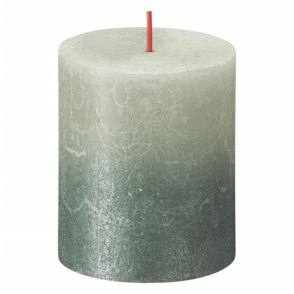 Bolsius Rustic Pillar Candles Sunset 4 pcs 80x68 mm Foggy Green and Oxide Blue