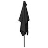 vidaXL Garden Parasol with LEDs and Steel Pole Black 2x3 m