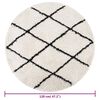 vidaXL Shaggy Rug High Pile Black and Cream &phi;120 cm