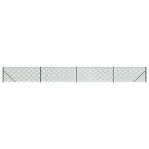 vidaXL Chain Link Fence with Flange Green 0,8x10 m