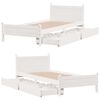 vidaXL Bed Frame without Mattress White 75x190 cm Small Single Solid Wood Pine
